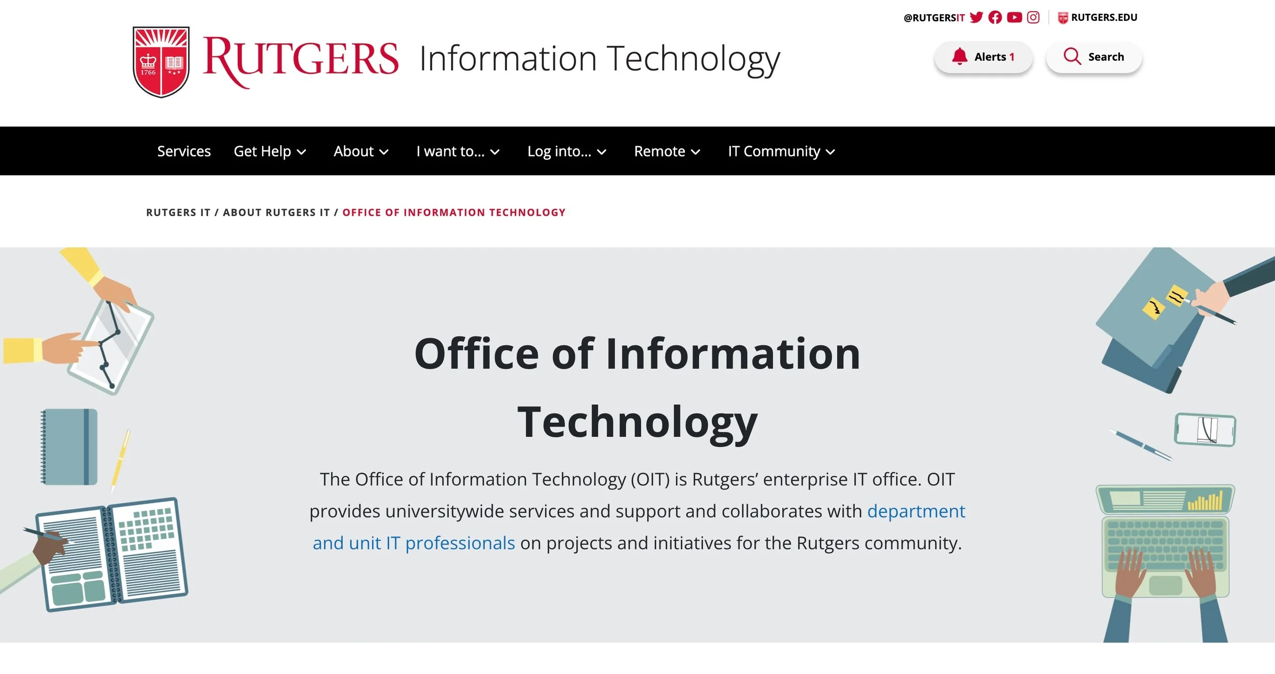 Rutgers Information Technology screen 1