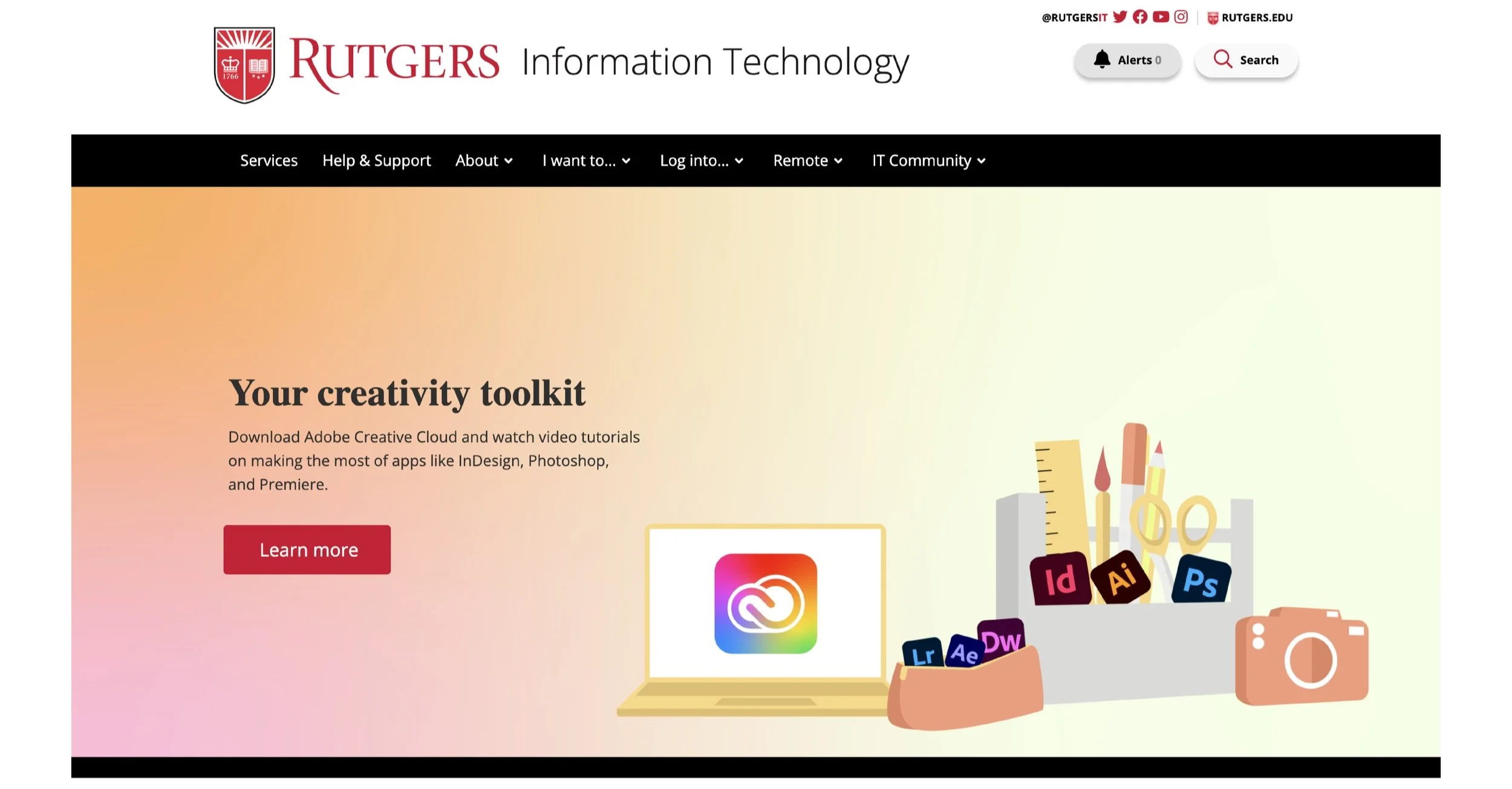Rutgers Information Technology screen 2
